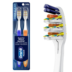 Oral-B Pulsar vista frontal mostrando pack doble y beneficio de limpieza eficiente
