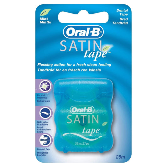 Oral-B detalle de la textura satinada de la cinta, suavidad y resistencia