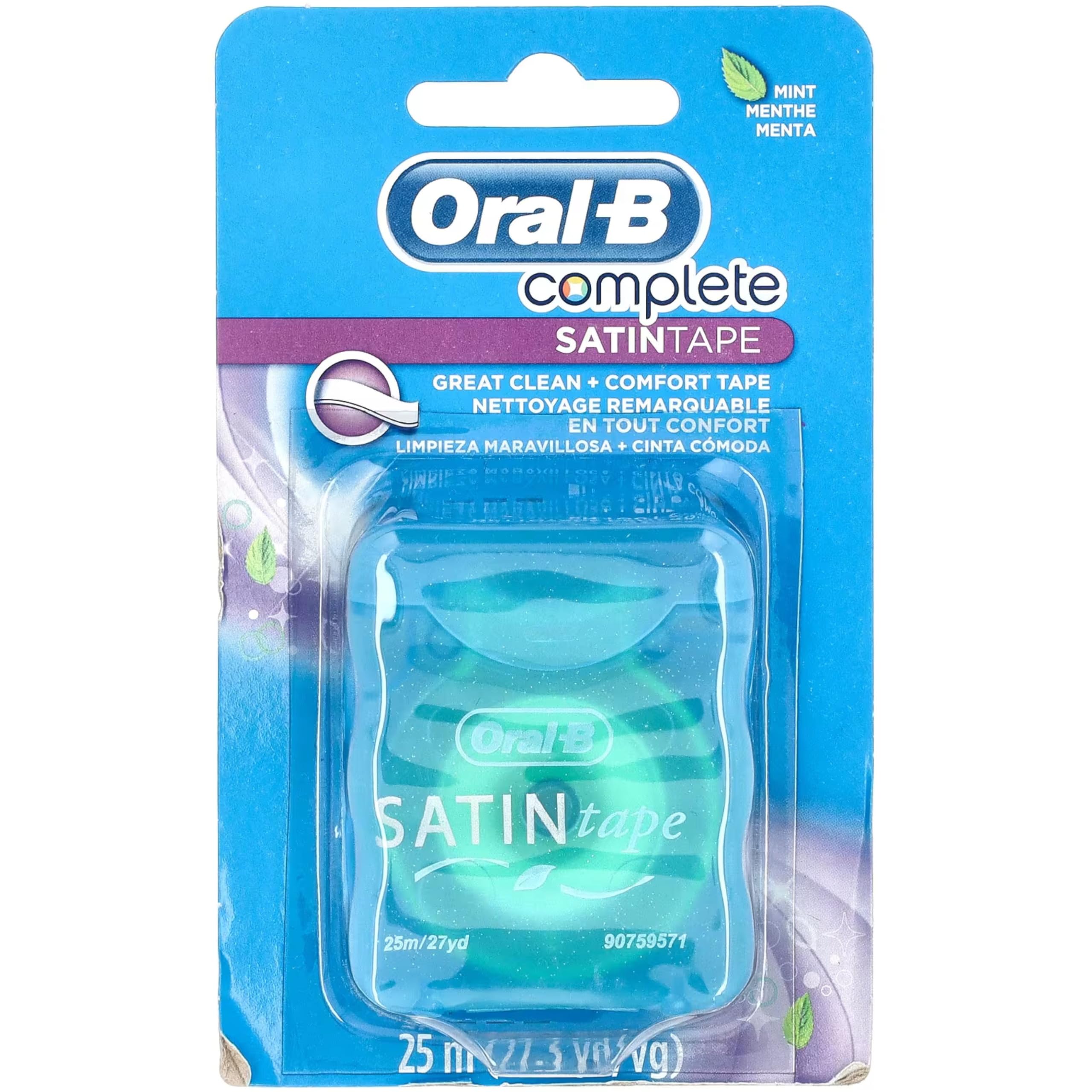 Oral-B Satin Tape pack frontal mostrando las seis unidades y beneficio de ahorro