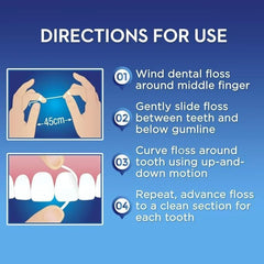 Detalle de la textura esponjosa Oral-B Super Floss limpiando espacios amplios eficazmente