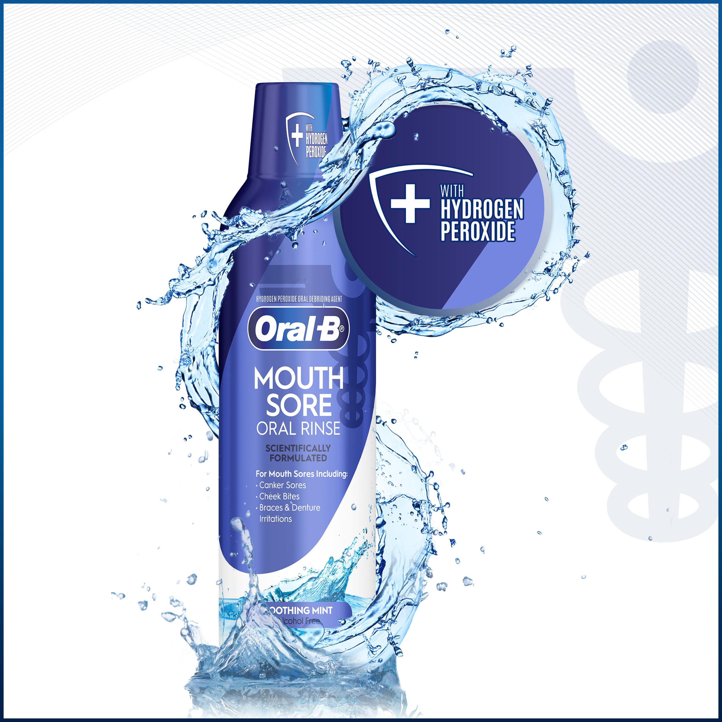 Textura del enjuague Oral-B destacando aspecto claro y limpieza