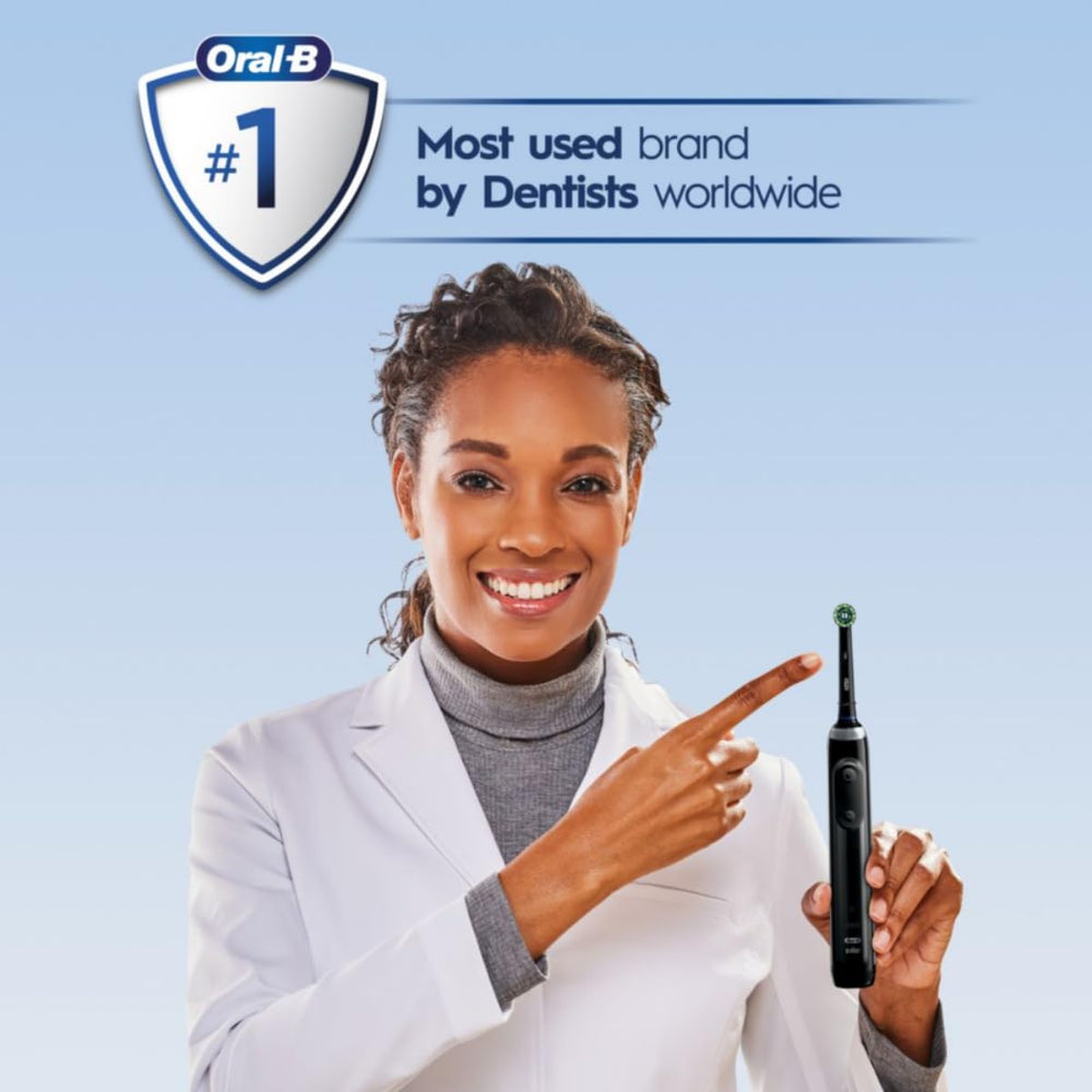 Comparación de tamaño Oral-B Pro 5000 en una mano para referencia de escala