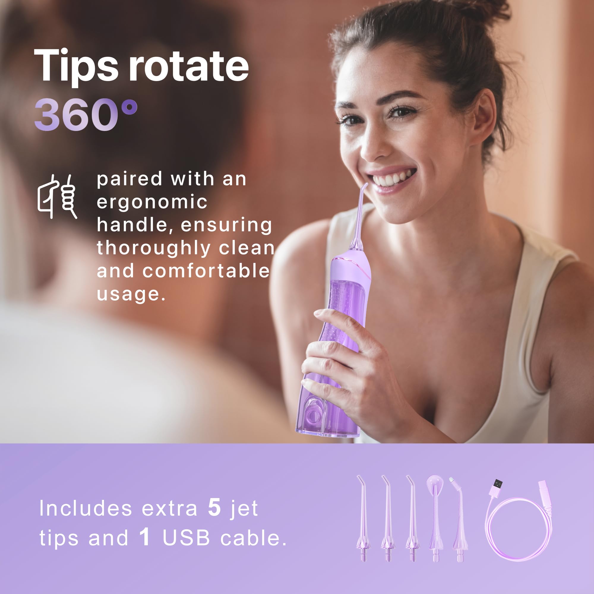 Oralfree comparación de tamaño junto a objetos para viaje que muestra portabilidad