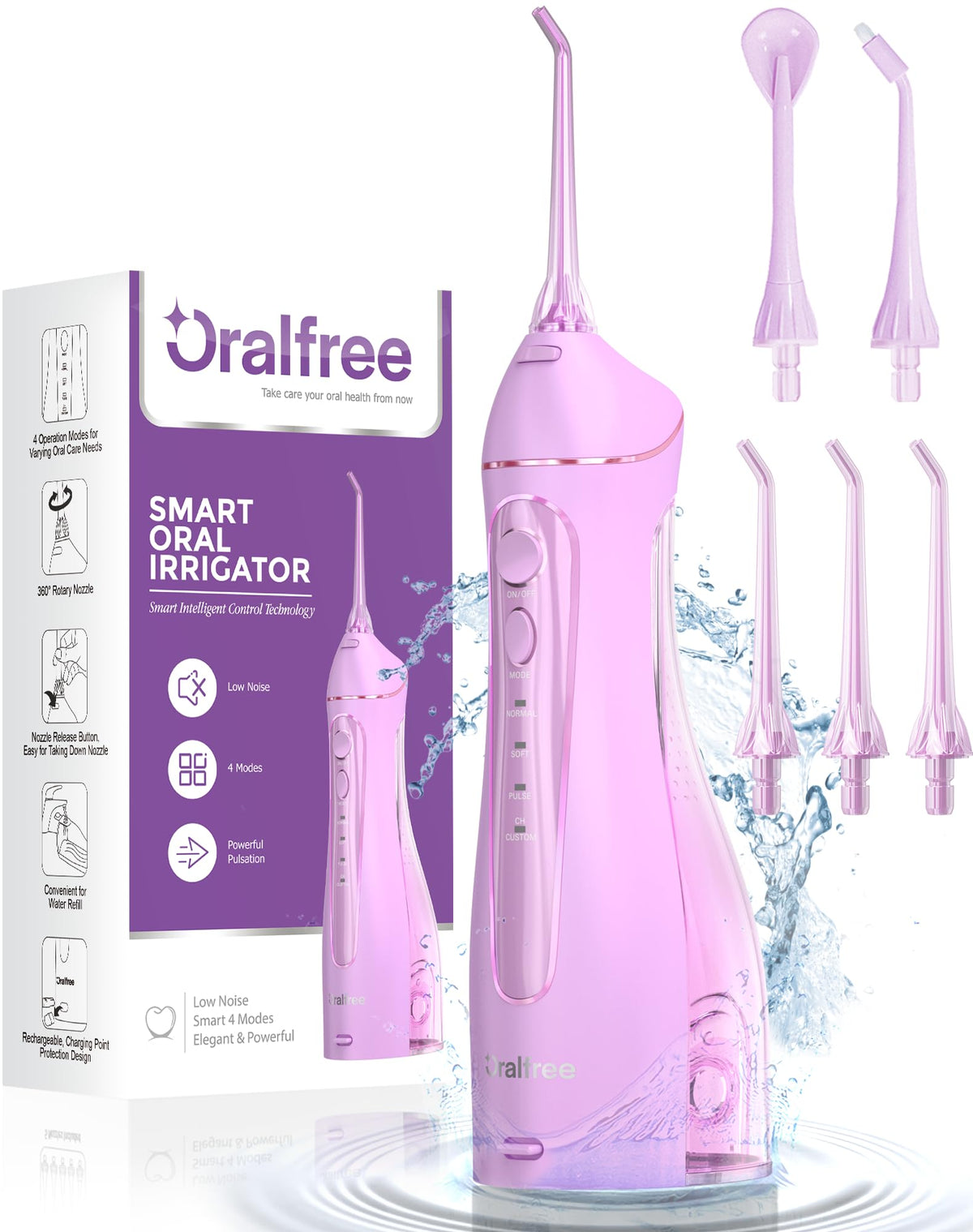 Oralfree dispositivo frontal compacto que muestra diseño ergonómico y limpieza eficaz