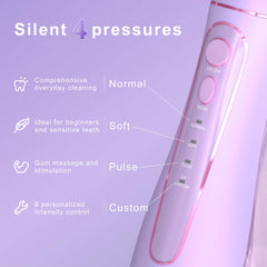 Oralfree irrigador en uso con brackets demostrando limpieza entre alambres y dientes
