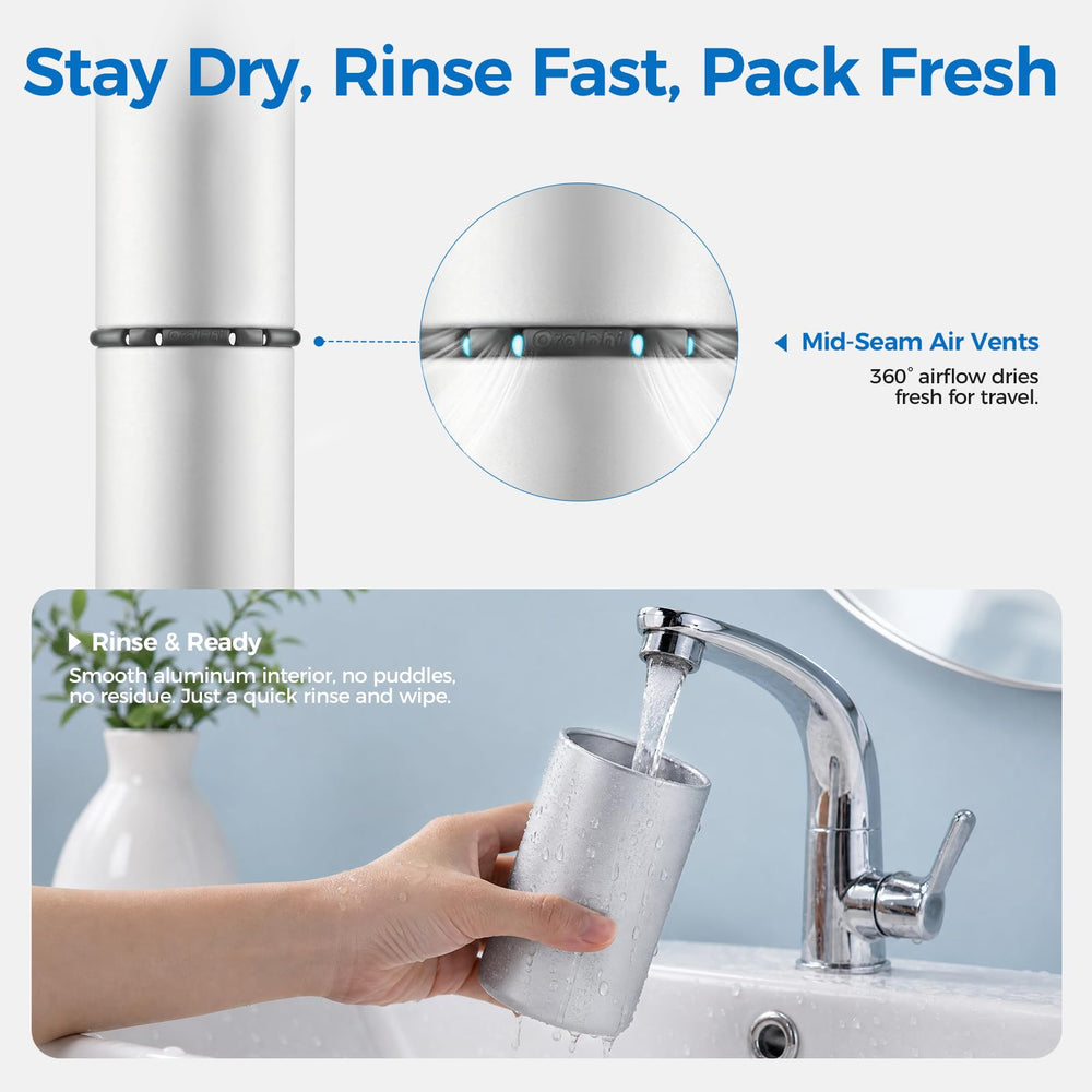 Oralphi base plana apoyada en lavabo para estabilidad y uso cómodo