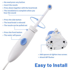 Oralphi mango en uso con irrigador para control cómodo del flujo