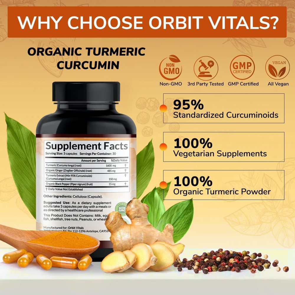 Orbit Vitals jengibre y granos de pimienta negra juntos que indican ingredientes naturales