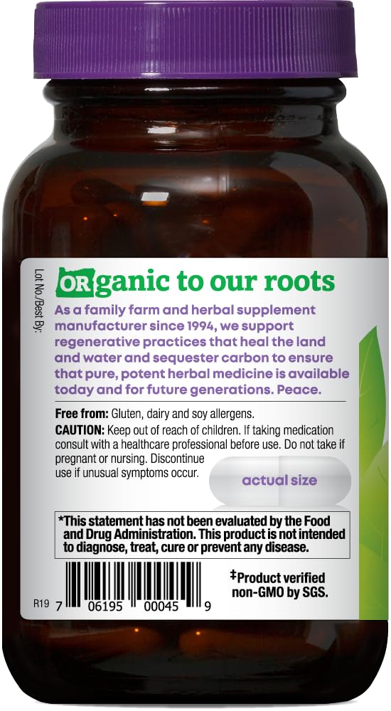 Oregon's Wild Harvest cápsulas vegetales en mano para una dosificación práctica
