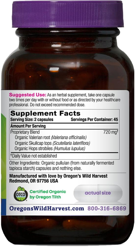 Oregon's Wild Harvest cápsulas veganas en primer plano, textura uniforme