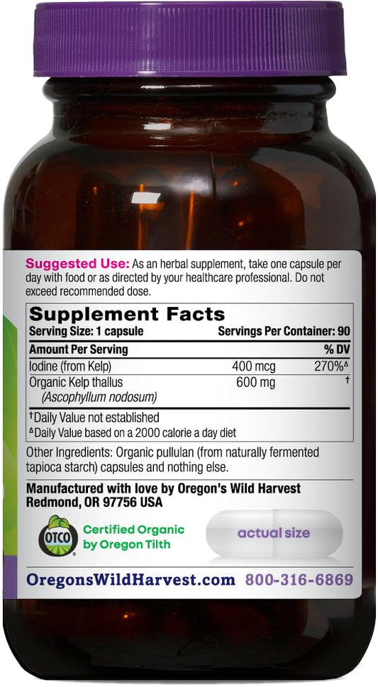 Oregon's Wild Harvest cápsulas veganas mostrando textura y pureza
