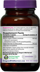 Oregon's Wild Harvest etiqueta en detalle con ingredientes claros y verificación Non-GMO