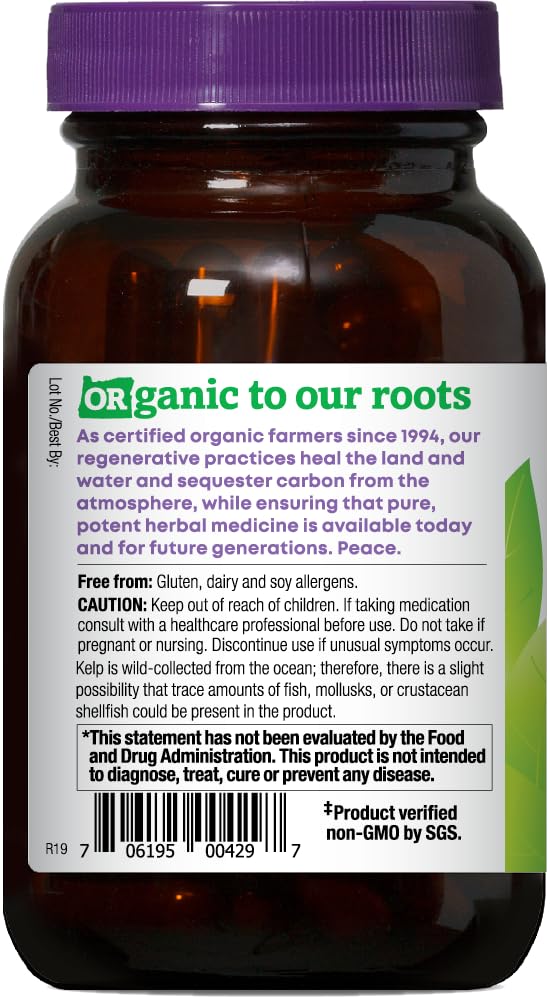Oregon's Wild Harvest etiqueta con información de origen y certificación