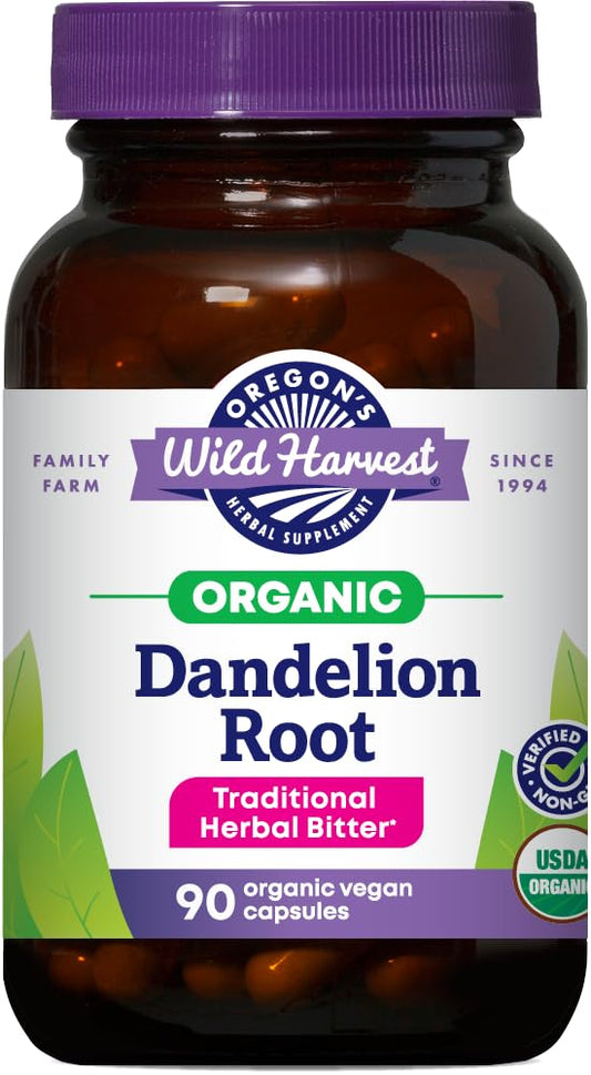 Oregon's Wild Harvest frasco delante mostrando diseño y cantidad