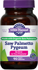 Oregon's Wild Harvest frasco frontal mostrando cápsulas veganas y certificación orgánica