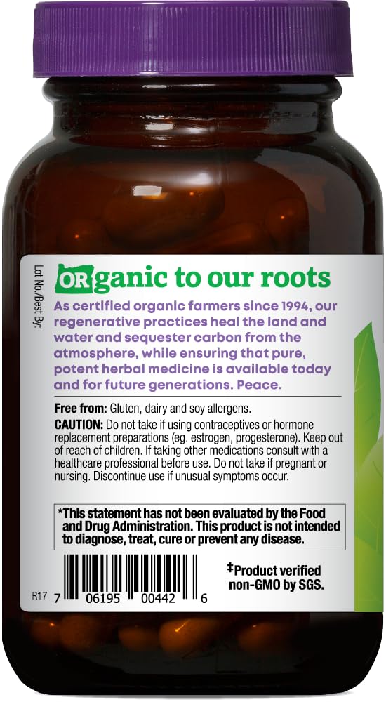 Oregon's Wild Harvest polvo de Vitex en cuchara enfatizando frescura y potencia