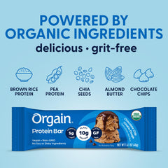 Orgain barra guardada en mochila para uso portátil y snack en movimiento