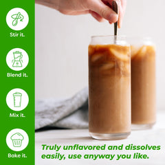 Orgain colágeno integrado en un bol de avena nutriendo el desayuno