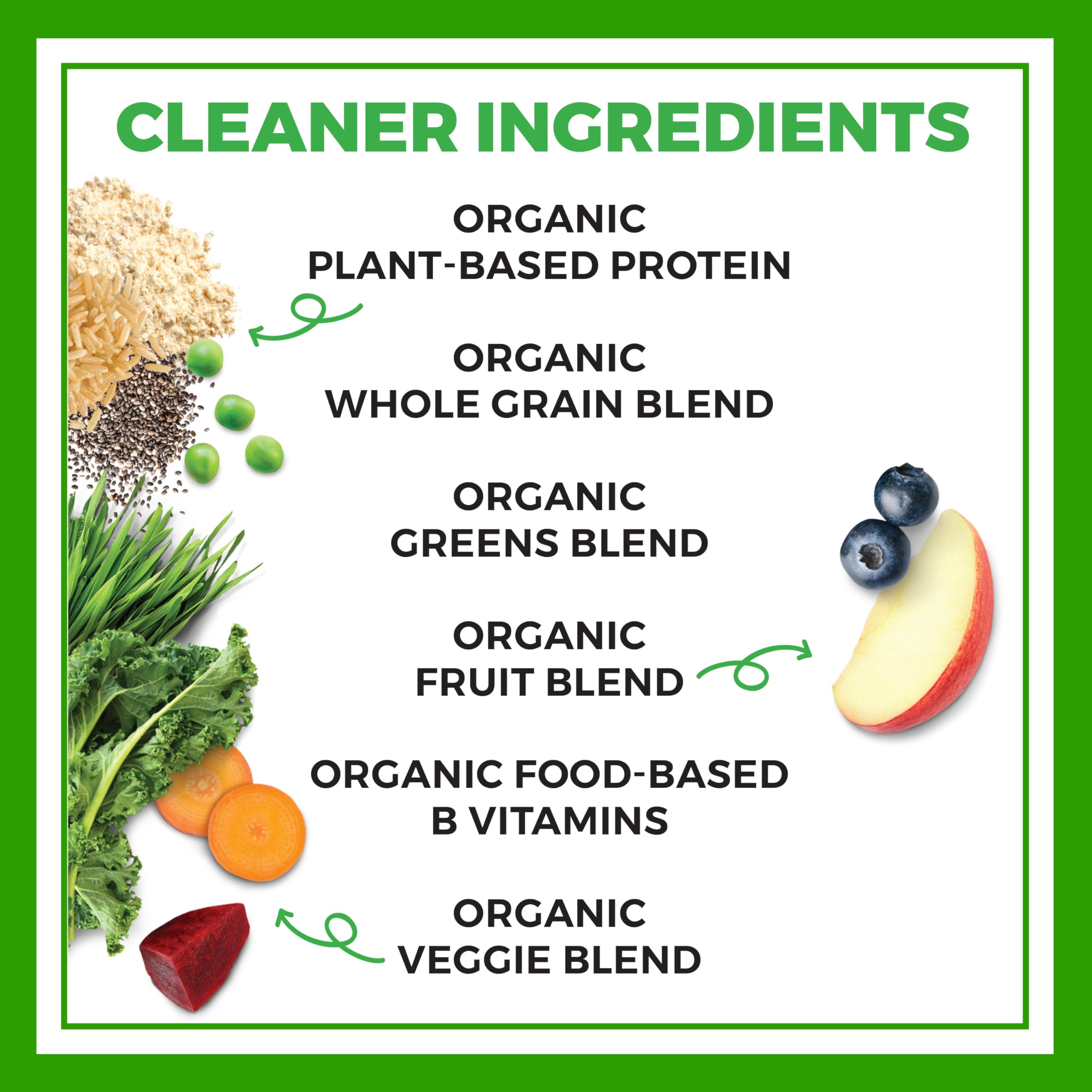Orgain etiqueta nutricional detalle con información clara y beneficios