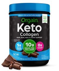Orgain envase frontal chocolate mostrando etiqueta clara y beneficios