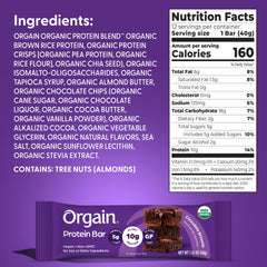 Orgain ingredientes: cacao, semillas de chía y mantequilla de nuez como beneficios naturales