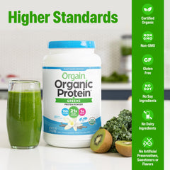 Batido preparado con Orgain en vaso listo para beber y energía rápida