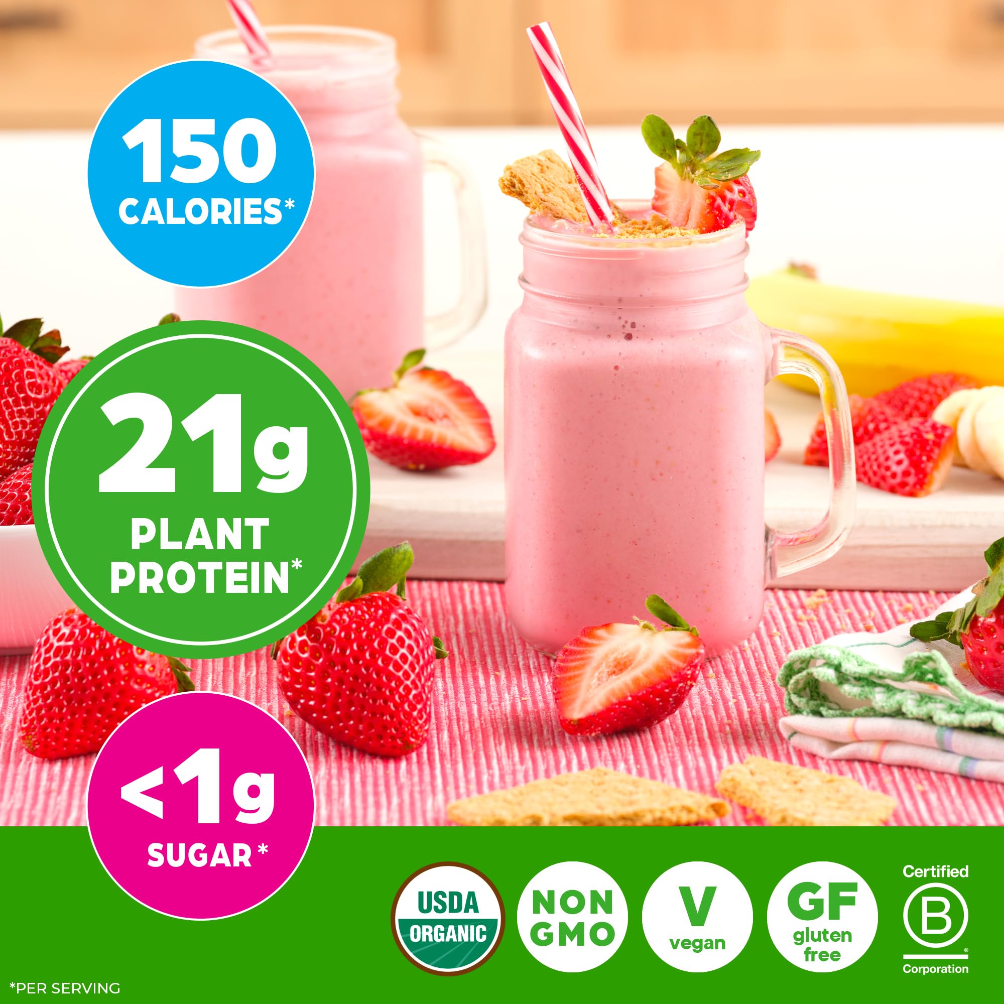 Orgain polvo mezclado en avena para desayuno alto en proteína