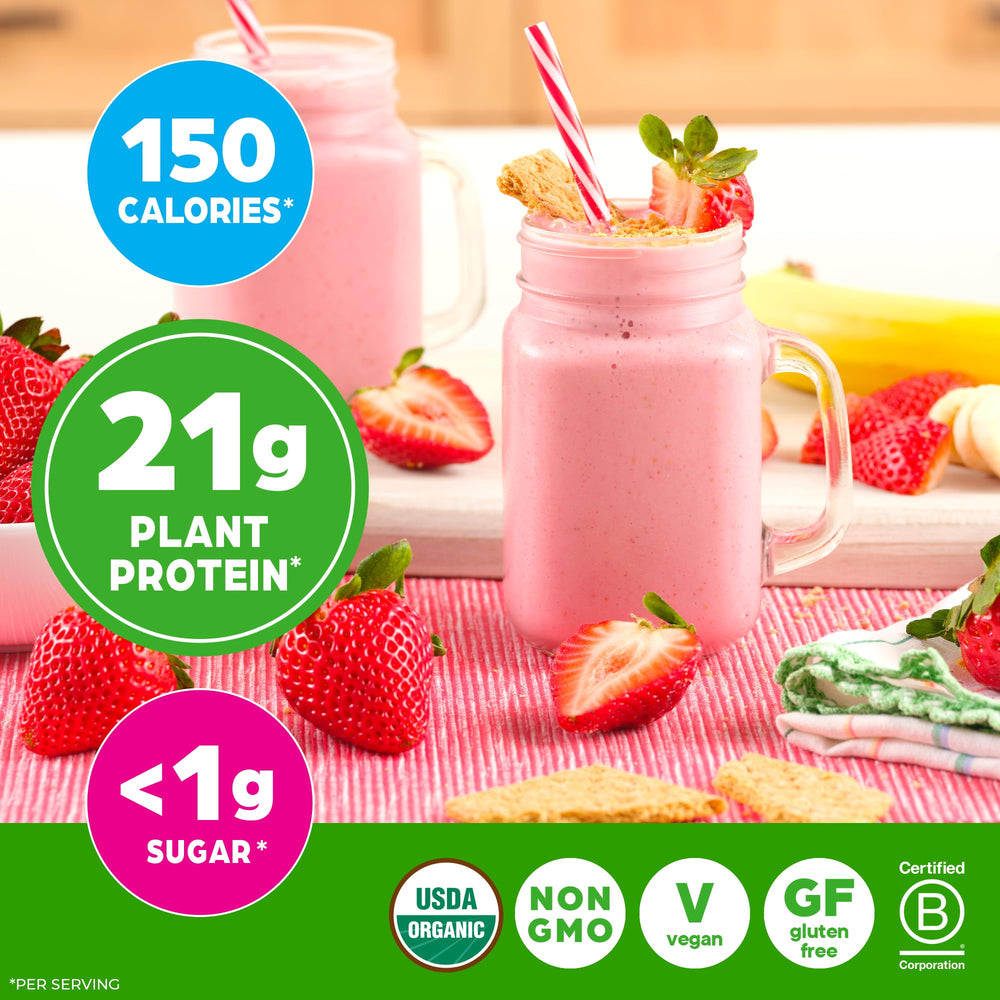 Orgain polvo mezclado en avena para desayuno alto en proteína