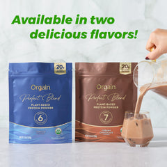 Orgain uso en avena tazón añadiendo proteína a desayuno saludable