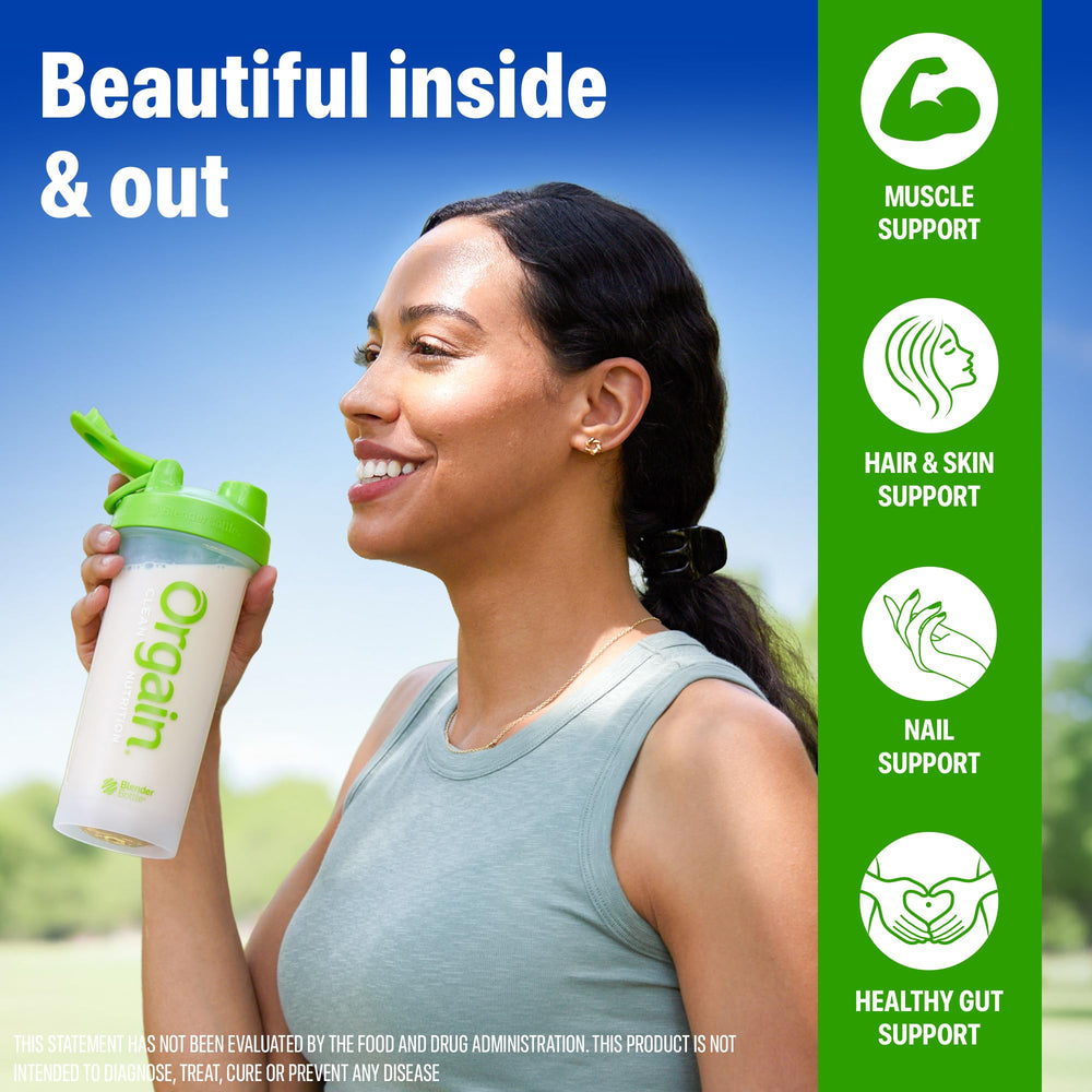 Orgain polvo incorporado en avena overnight para desayuno nutritivo