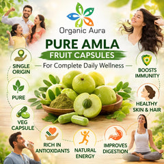 Organic Aura International envase junto a objeto diario para comparar tamaño