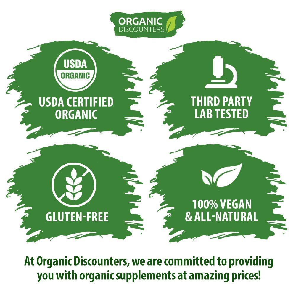 Organic Discounters cápsulas dispuestas que muestran la cantidad total de 280 unidades