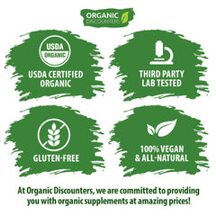 Organic Discounters cápsulas dispuestas que muestran la cantidad total de 280 unidades