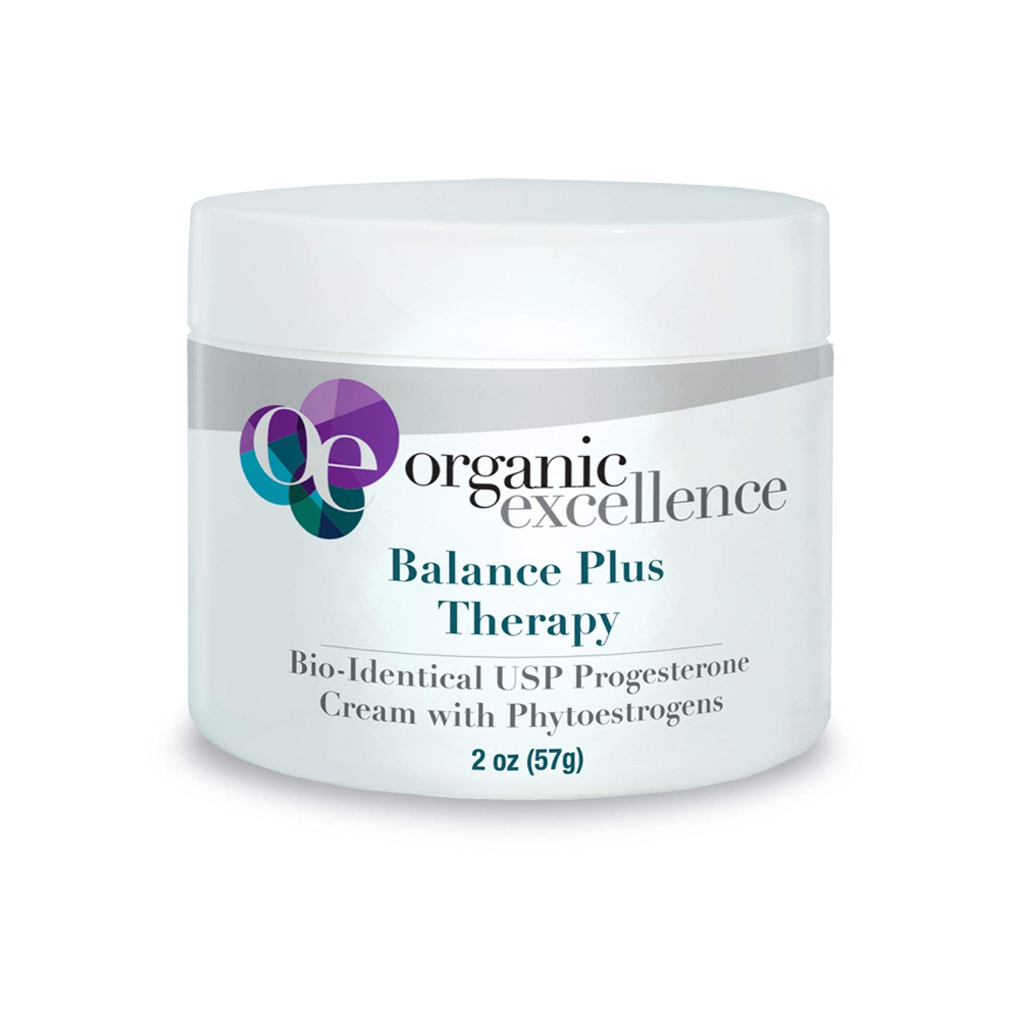 Organic Excellence Balance Plus Therapy frente del frasco mostrando diseño y dosificador práctico