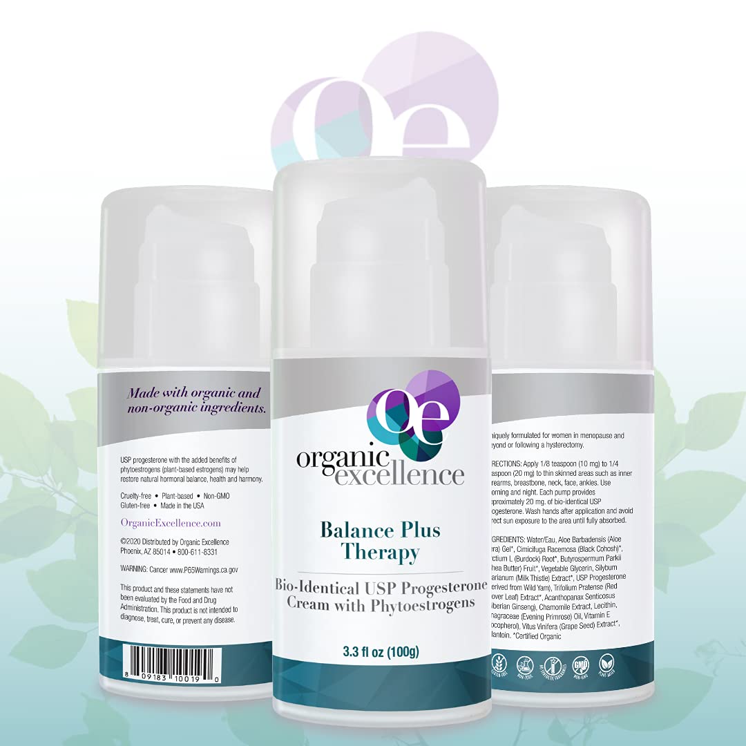 Organic Excellence envase abierto y crema lista para aplicar
