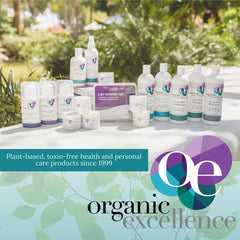 Organic Excellence etiqueta con ingredientes certificados orgánicos y información de dosis