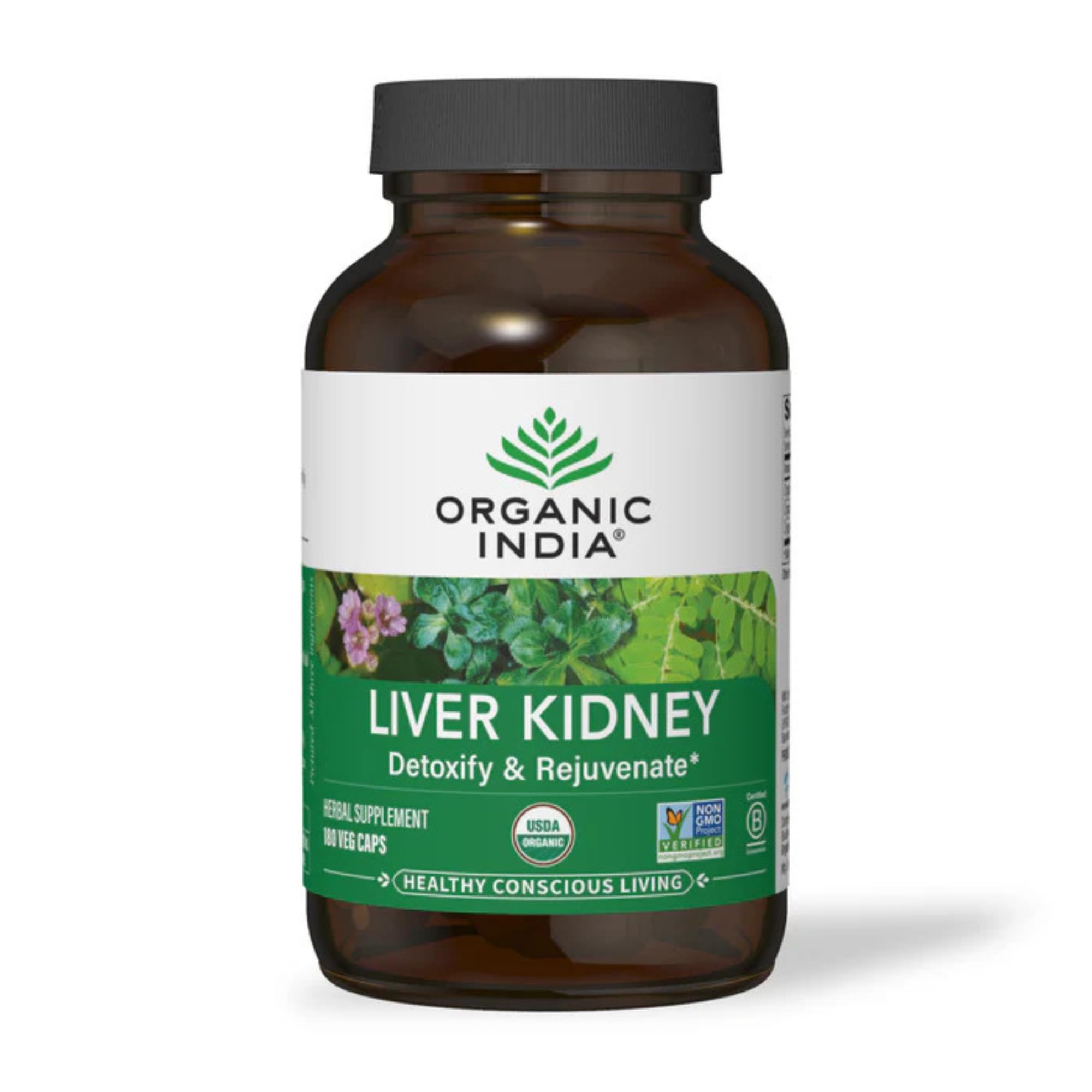 ORGANIC INDIA frente del envase mostrando etiqueta y beneficios claros