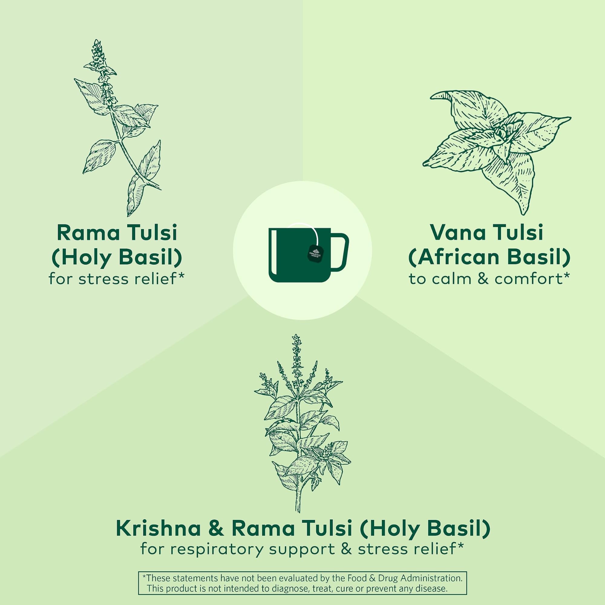 ORGANIC INDIA taza con infusión de Tulsi que transmite calma