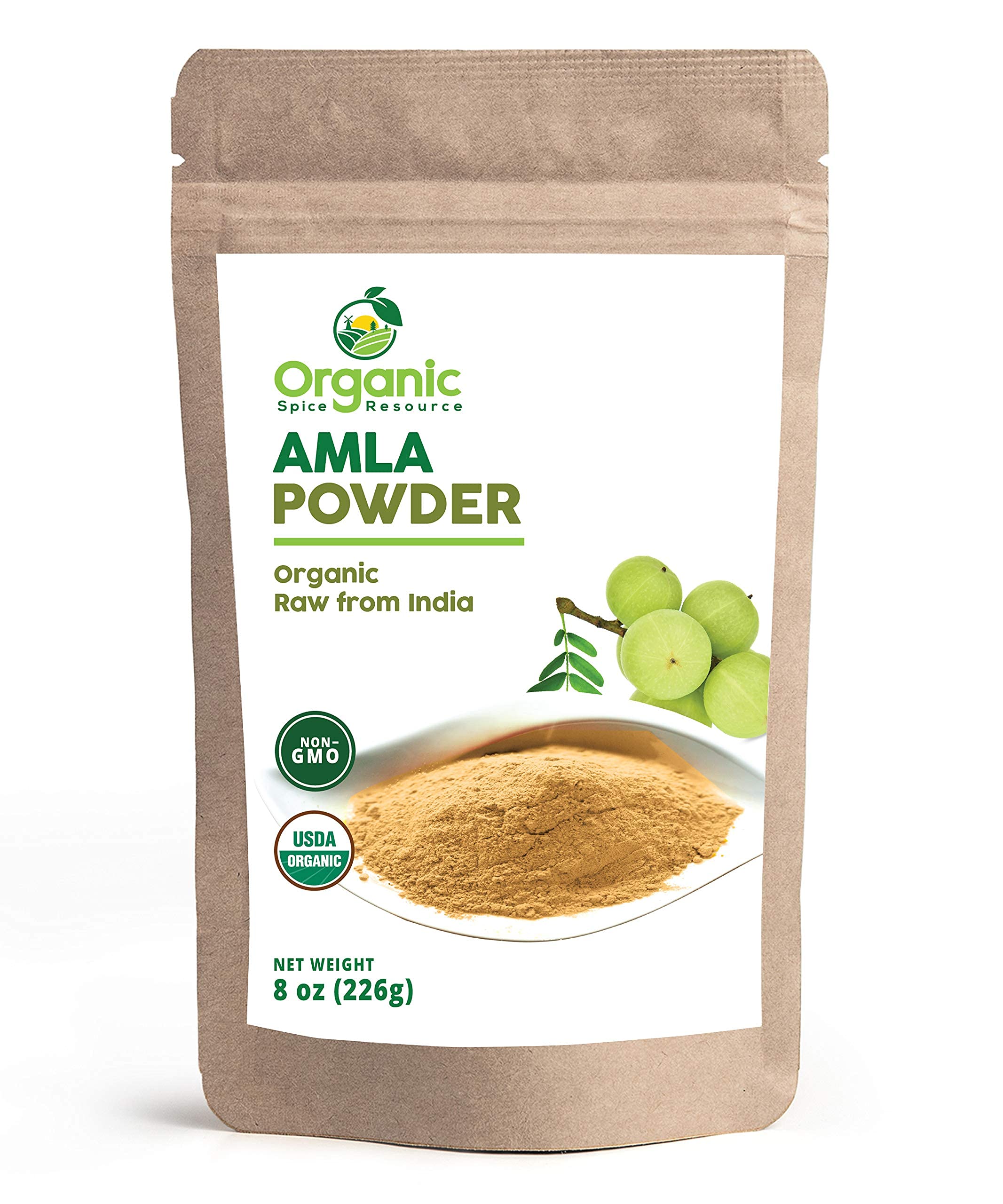 Organic Spice Resource frente del paquete 8 oz mostrando sello orgánico y cierre resellable