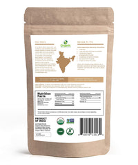 Organic Spice Resource etiqueta con certificación y detalle de análisis de laboratorio para pureza
