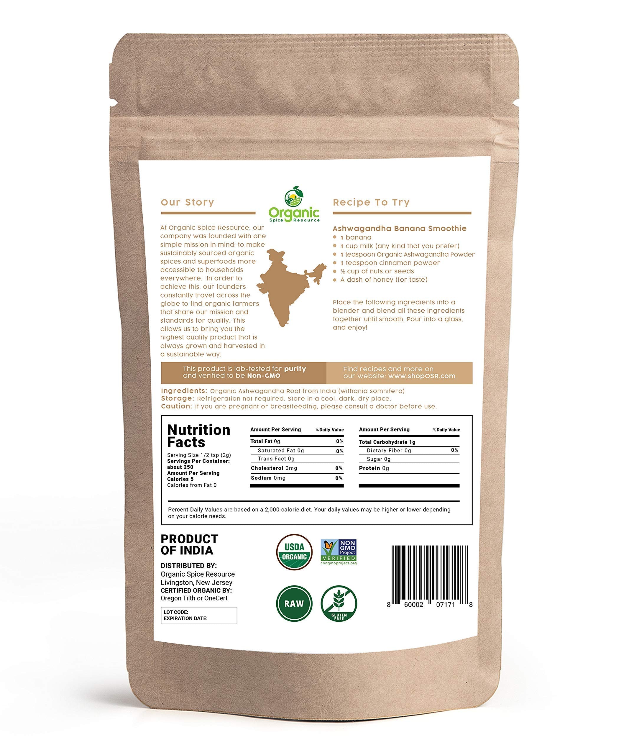 Organic Spice Resource cuchara medidora con polvo lista para dosificar