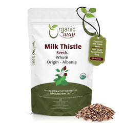 Organic Way paquete frontal 16 oz mostrando el sello y origen Albania, ideal para despensa