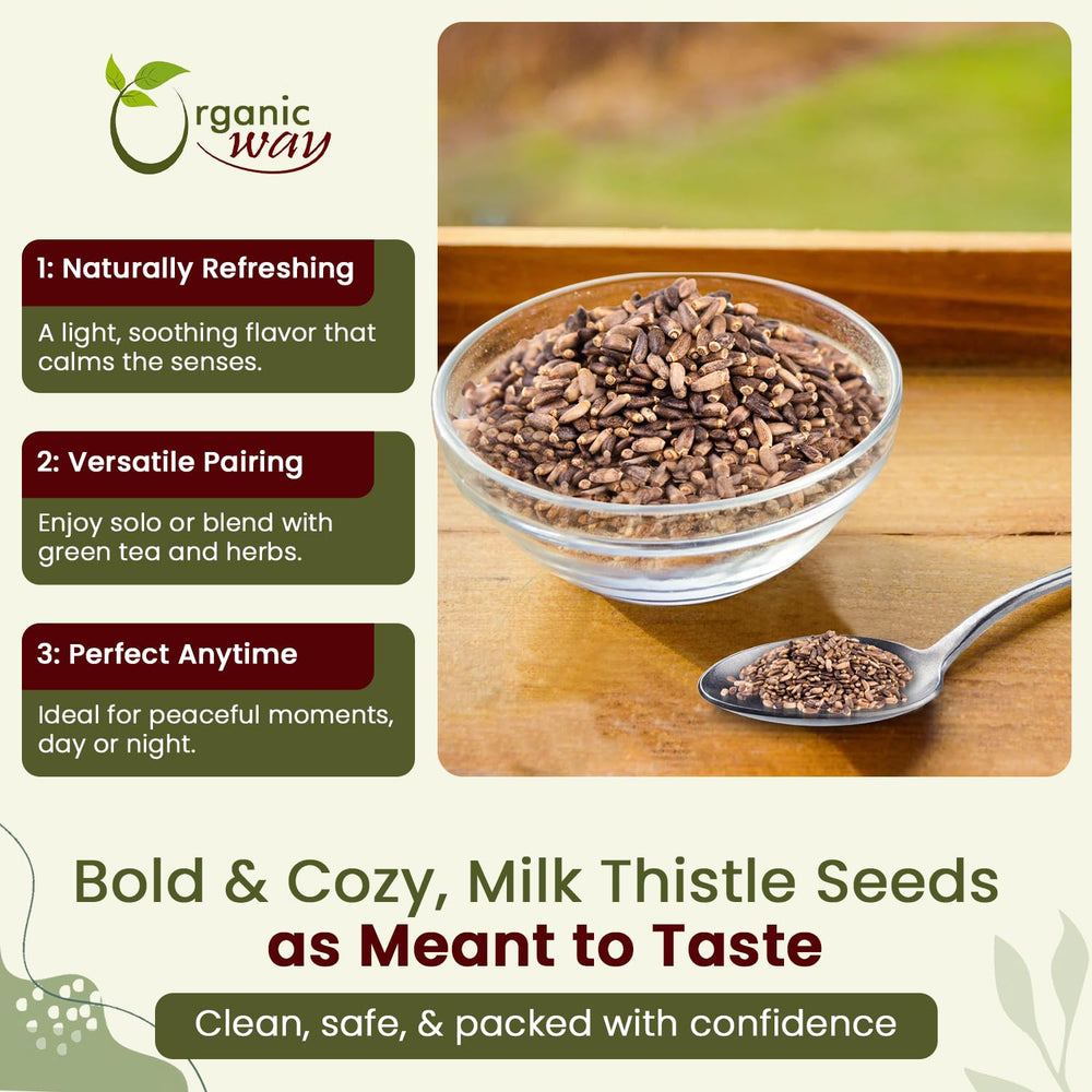 Taza de té con semillas Organic Way infusionadas, bebida reconfortante y natural
