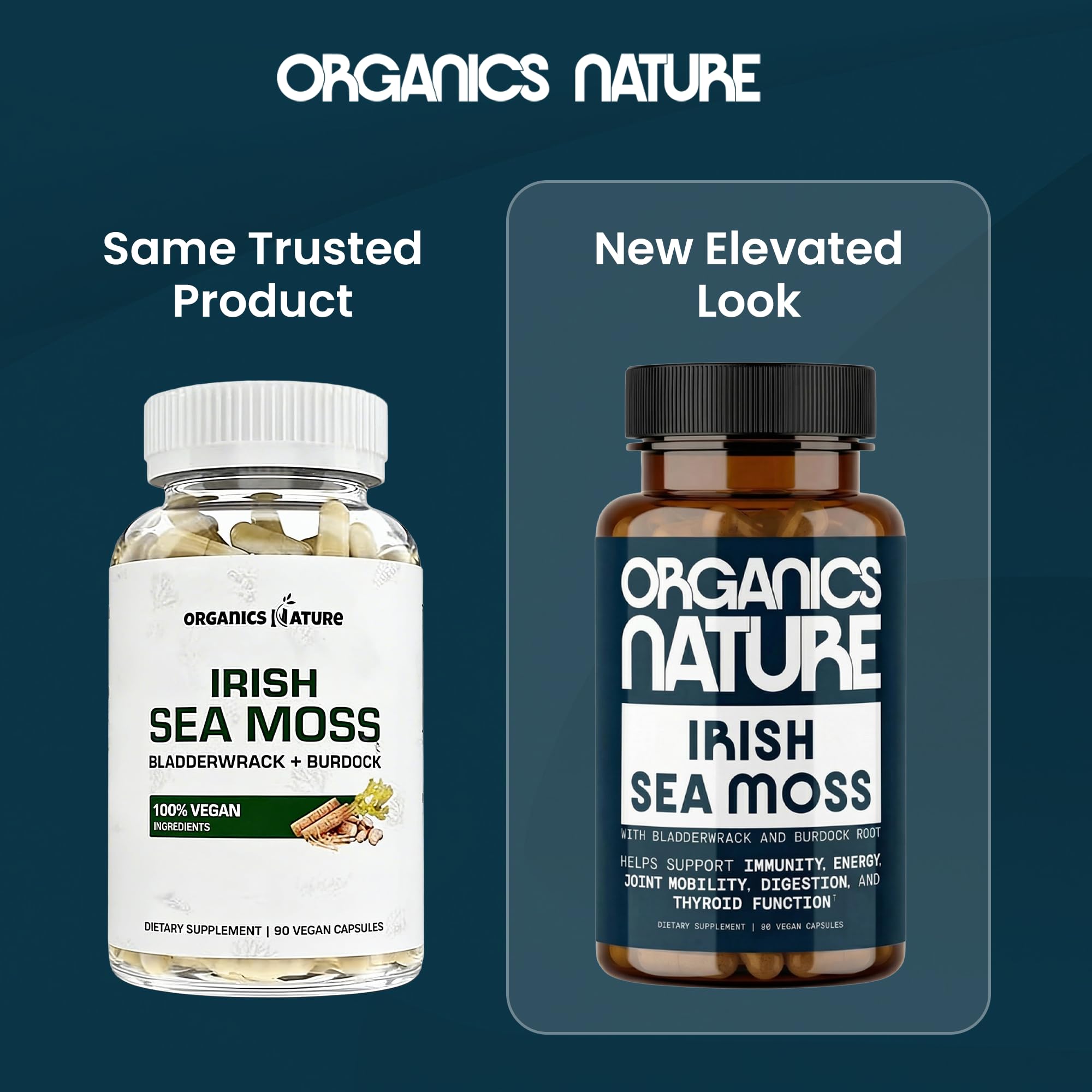 ORGANICS NATURE cápsulas en mano para ver escala y dosis práctica