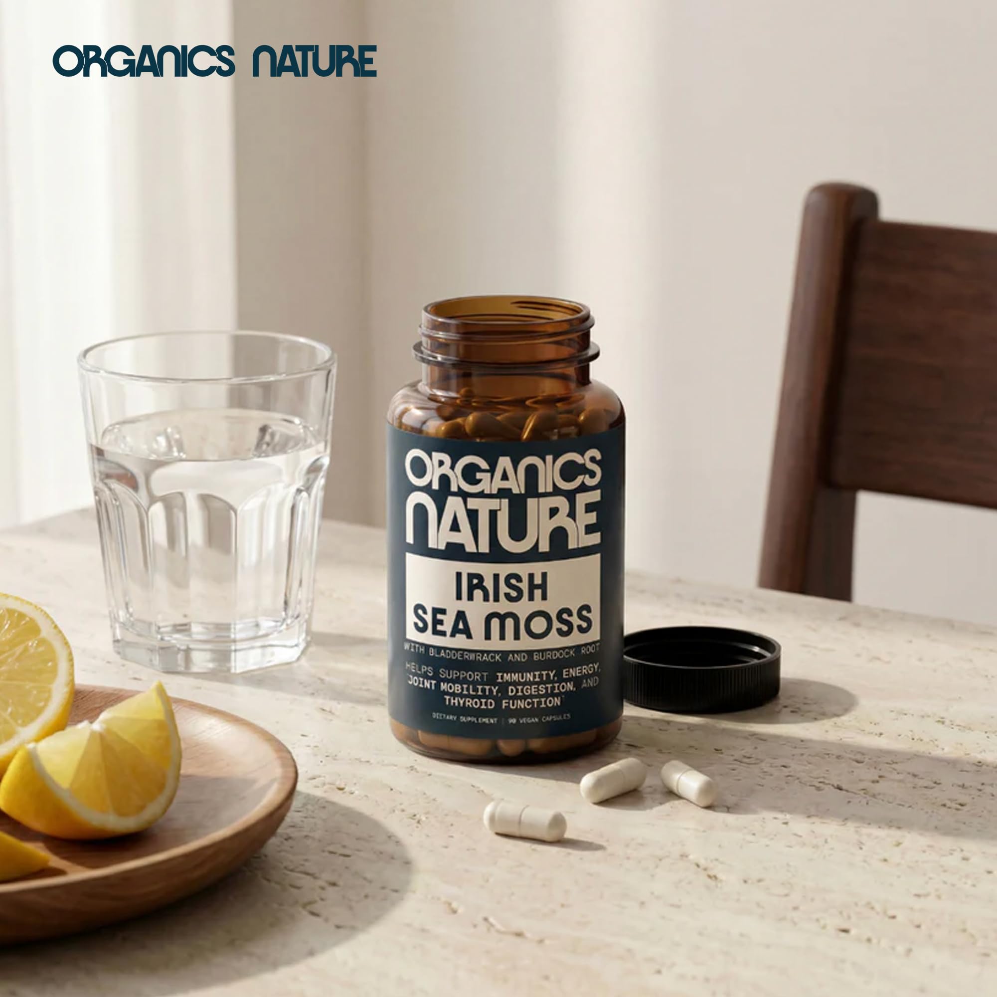 ORGANICS NATURE comparación tamaño cápsula y cantidad por dosis