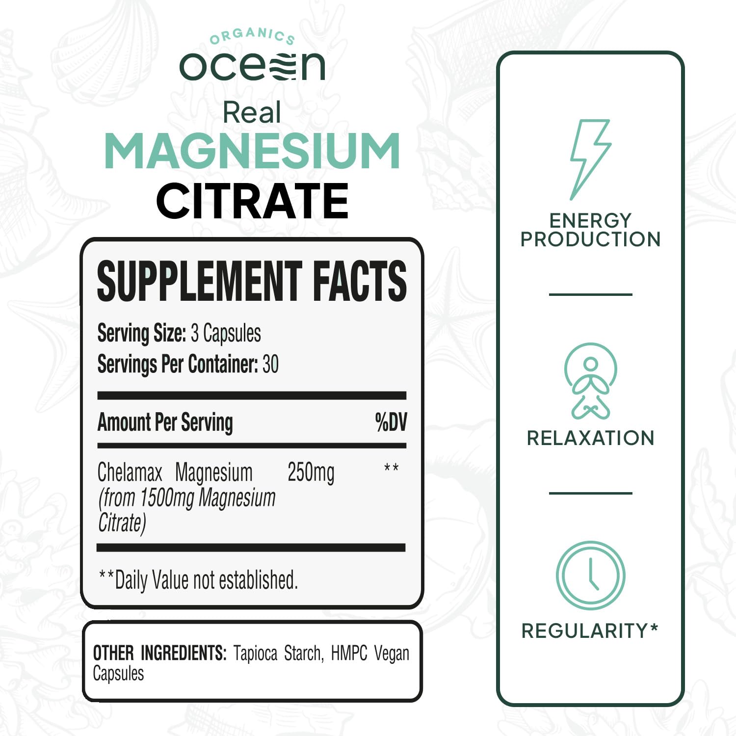 Organics Ocean cápsulas en primer plano textura clara y absorción rápida