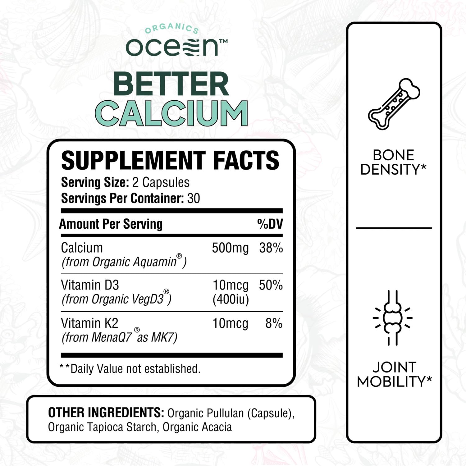 Organics Ocean cápsulas vegetales abiertas que resaltan absorción suave