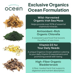 Etiqueta nutricional de Organics Ocean en primer plano mostrando información transparente