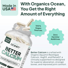 Organics Ocean etiqueta con información clara y confianza en ingredientes certificados