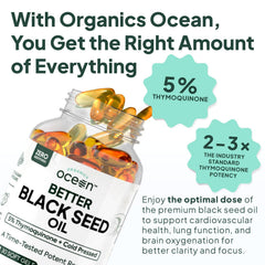 Organics Ocean gota de aceite y textura en superficie, beneficio conservación prensado en frío